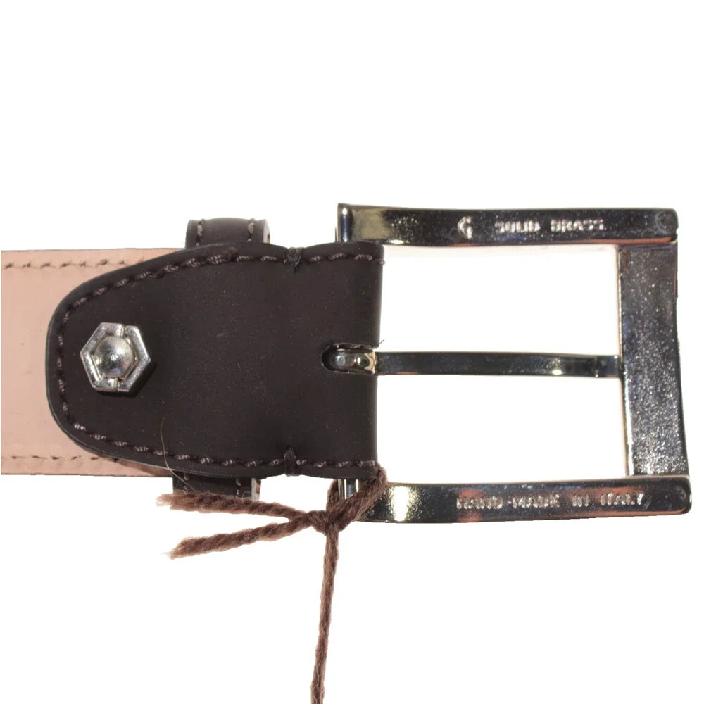 Di Bianco NWT Cut to Size Dress Belt In Solid Brown Leather One Size